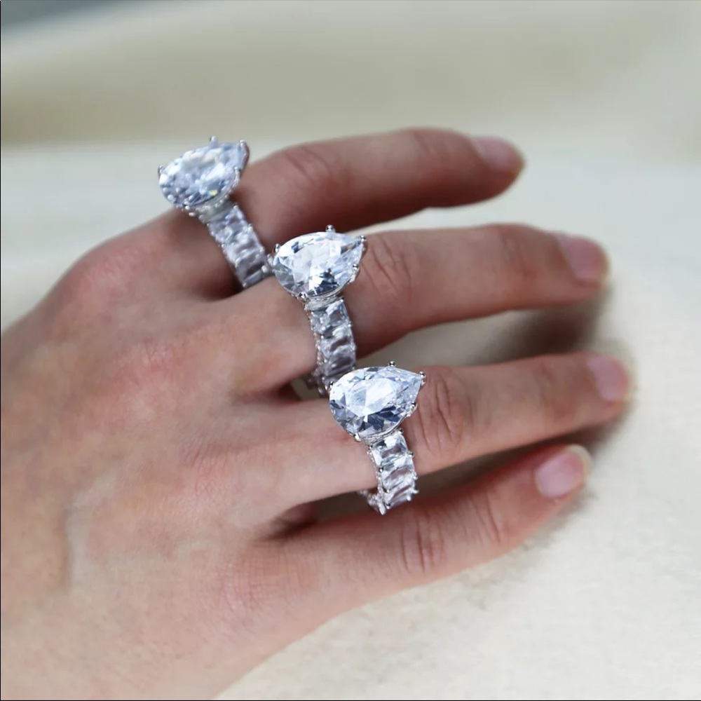 New Gorgeous 925 Silver Wedding Sahhpire Ring - Picture 6 of 8